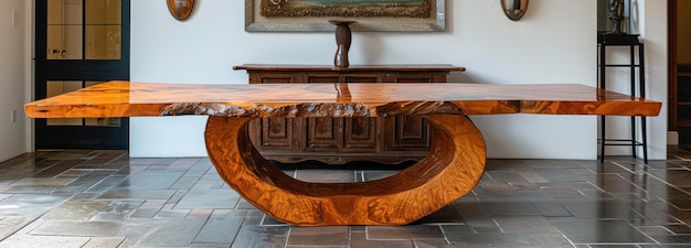 部屋の大きな木製のテーブル