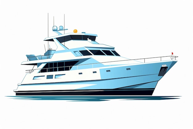 Large yacht 2D linear undertale simple minimal white background