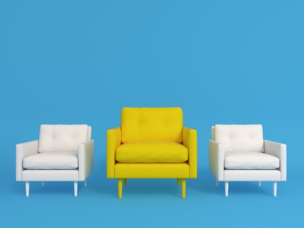 large yellow sofa and white sofas