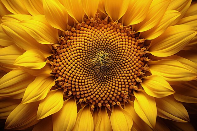 A large yellow sunflower with a black background