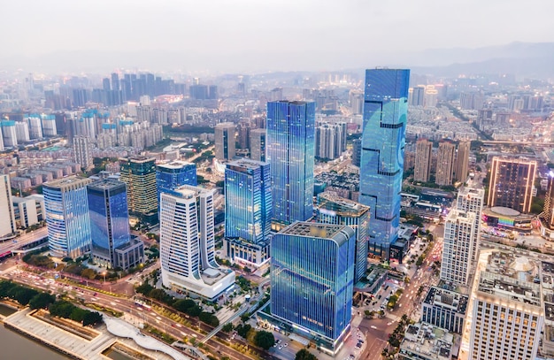 Largeformat aerial photography of Fuzhou city night scene