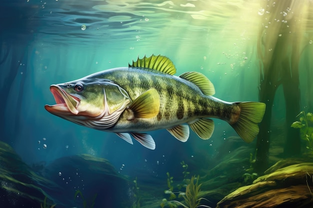 Largemouth bass as background and texture