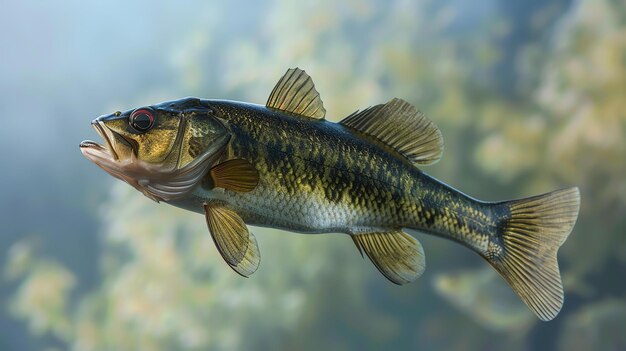 Foto largemouth bass zijn een populaire wildvis vanwege hun agressieve aard en hardvechtvaardigheden
