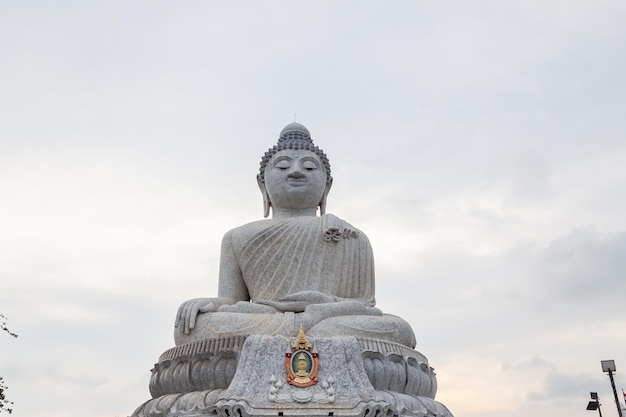 The largest white marble statue of the big buddha in the world on the island of phuket in thailand Popular place among tourists