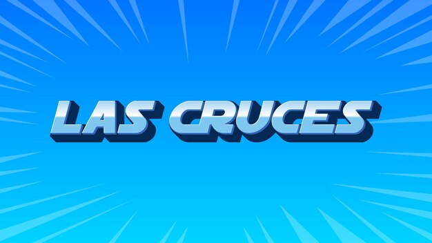 Photo las cruces 3d blue text