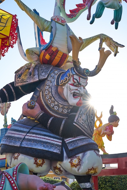 스페인의 발렌시아에서 라스 fallas 축제 인물