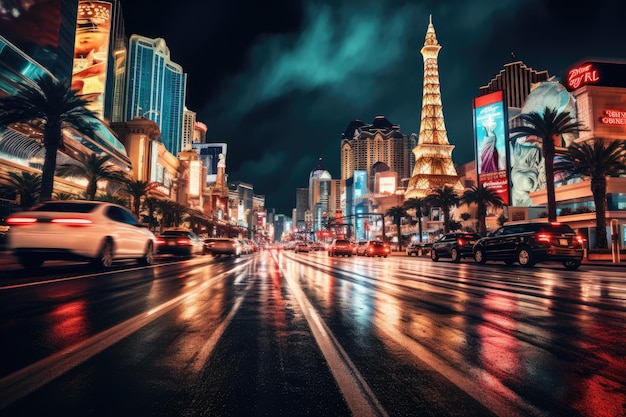 Las Vegas Strip at night Nevada United States of America Las Vegas Strip night AI Generated