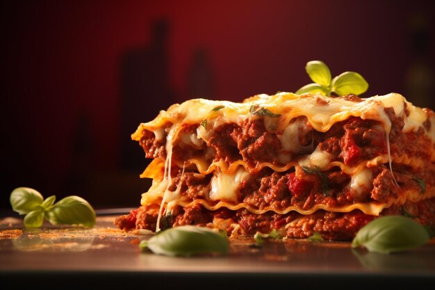 Lasagna fresh with sauce gourmet menu templates