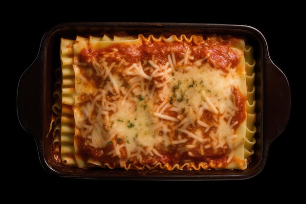 Лазанья кусочек итальянская кухня рецепт сыр лазанья лазанья порция на темном фоне верхний вид абстрактная генеративная ИИ иллюстрация