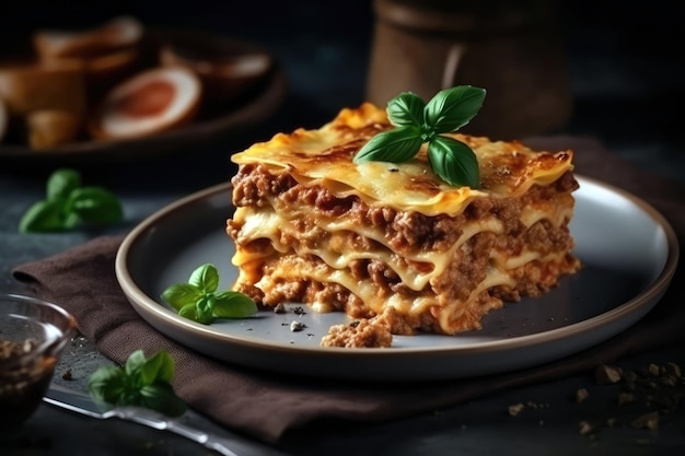 Lasagna On Plate Generative AI