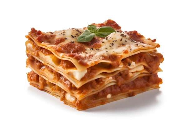 Lasagna on white Background AI