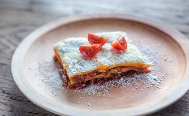 Lasagna with cherry tomatoes