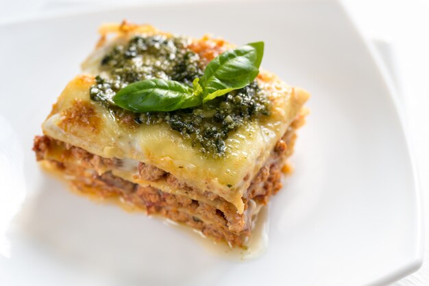 Lasagna with pesto