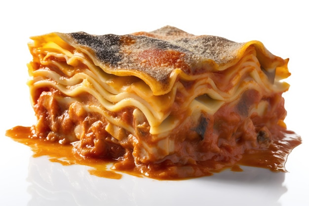 Lasagne Stuk Italiaanse Keuken Recept Kaas Lasagne Lasagne Gedeelte Abstracte Generatieve AI Illustratie