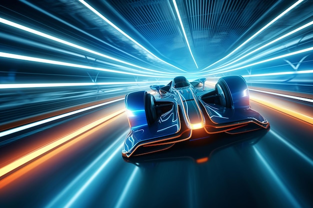 Photo laser beams racing through a futuristic laboratory 00664 01