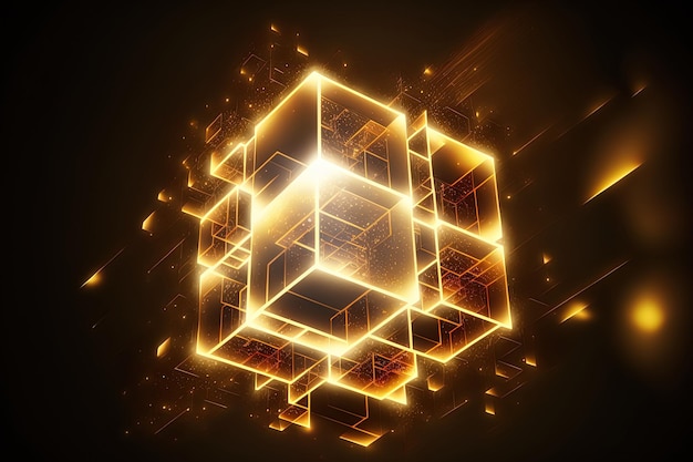 Laser Cube Background Abstract