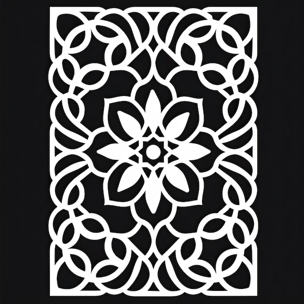 Laser cut panel for interior decoration Decorative element for laser cutting Vector illustration