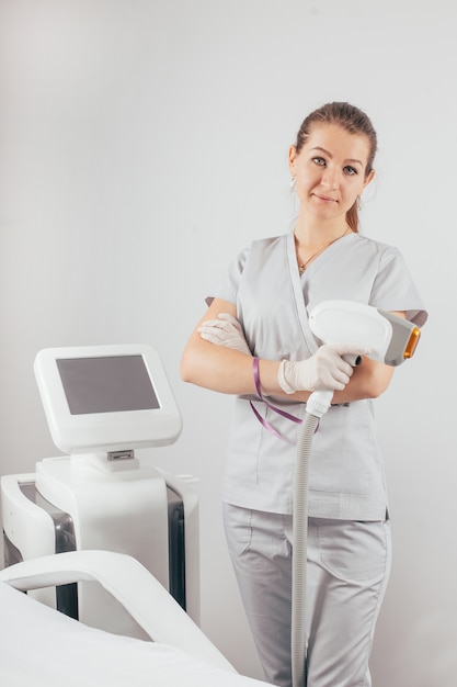 Laser Epilation Treatment In Cosmetic Beauty Clinic