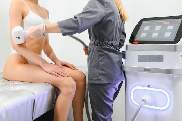 Laser hair removal on ladies hand