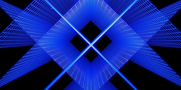 Фото Лазерная линия многоцветная сетка светится 3d иллюстрация красный и синий