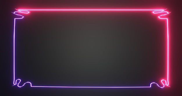 Photo laser neon frame with digital curves background