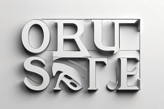 LaserCut Steel Lettering Mockup with blank white empty space for placing your design