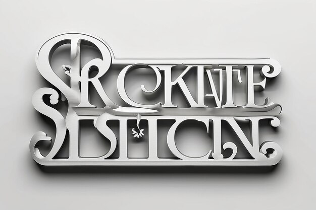 LaserCut Steel Lettering Mockup с пустым белым пустым пространством для размещения вашего дизайна