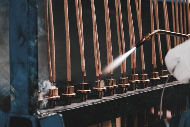 Laspersoneel en productie in de fabriek