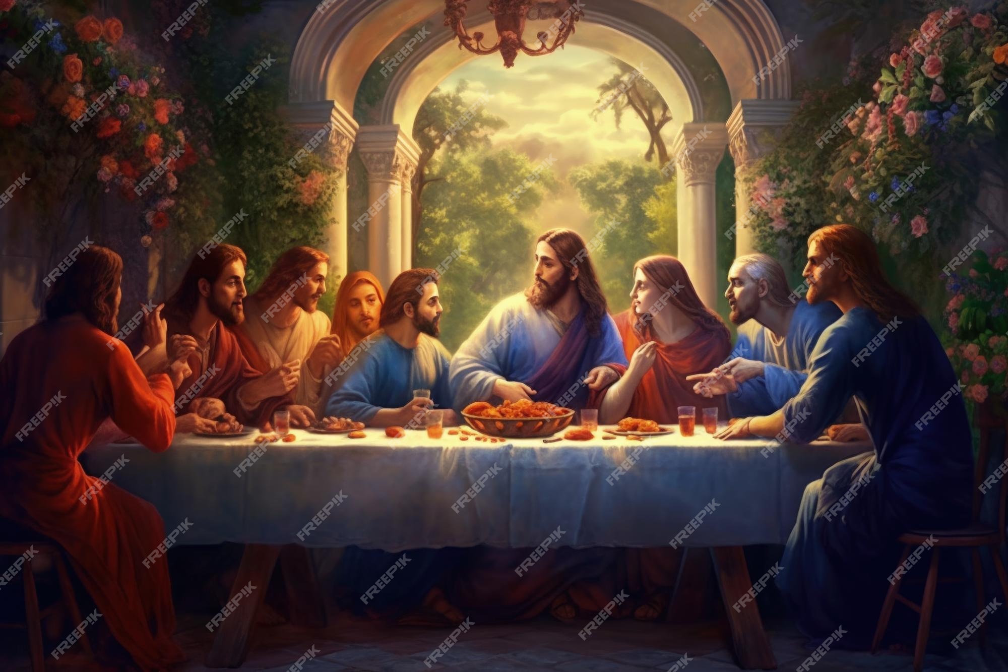 Premium Photo | The last supper is a painting of jesus