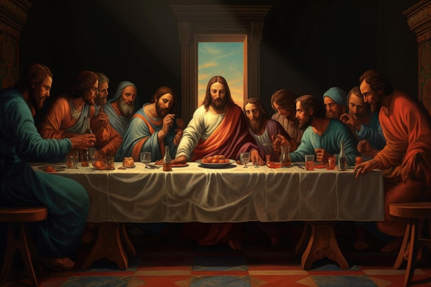 The last supper painting by christian art