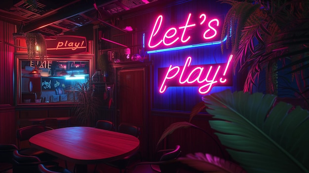 Laten we kleurrijke neon letters Cyberpunk stijl spelen