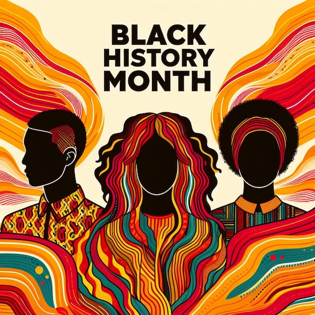 Latest Black History Month poster New Black History Month banner Black people illustration