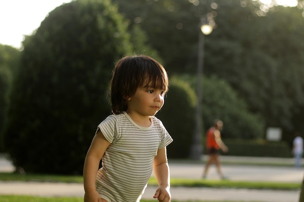 Latin baby outdoors