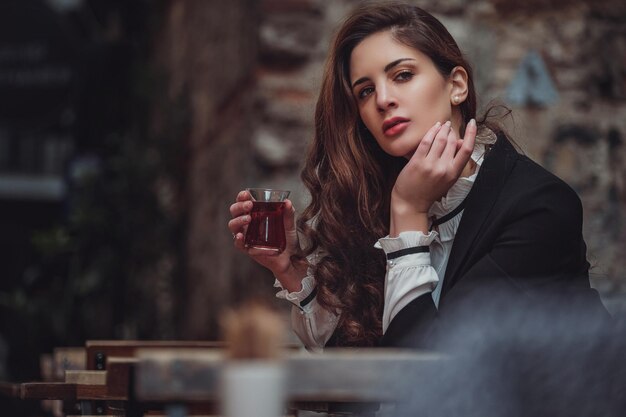 A latin woman walks through old istanbul