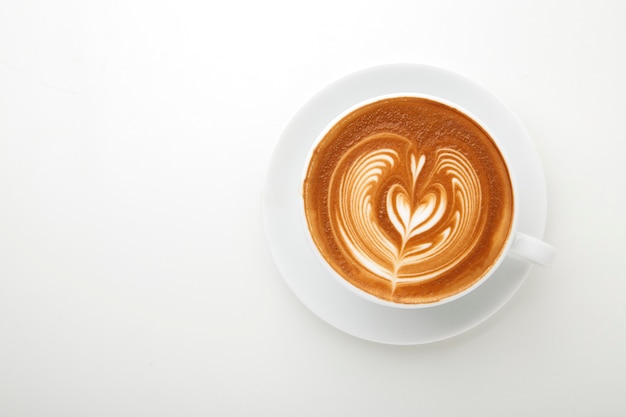 latte art Isolated on white background