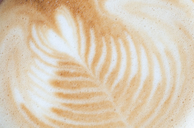 Latte art surface. Closeup