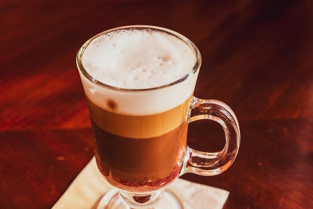 Latte in a restaurant at a coffee break