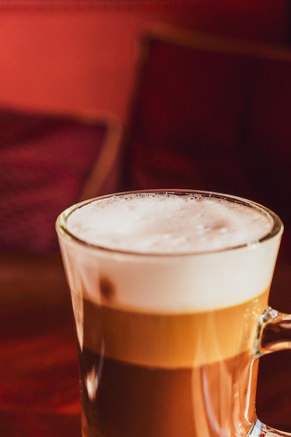 Latte in a restaurant at a coffee break