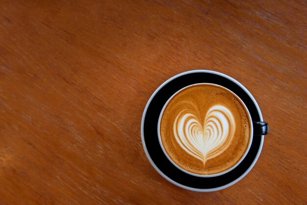 Foto lattekoffie heet in koffiewinkel