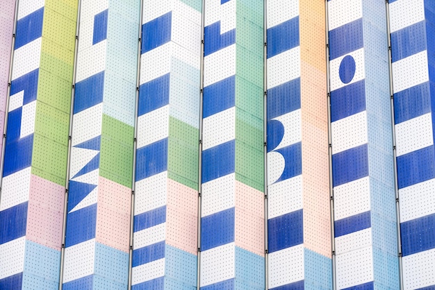 Lattice wall of a building lattice made of steel in the area