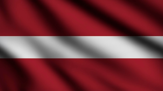 Latvia flag blowing in the wind Full page flying flag 3d illustration