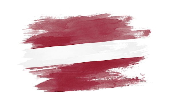 Latvia flag brush stroke, national flag on white background