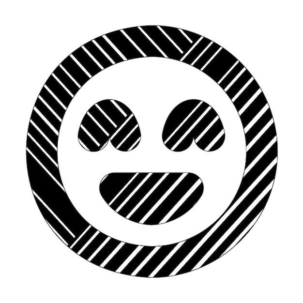 икона луча смеха черно-белые диагональные линии