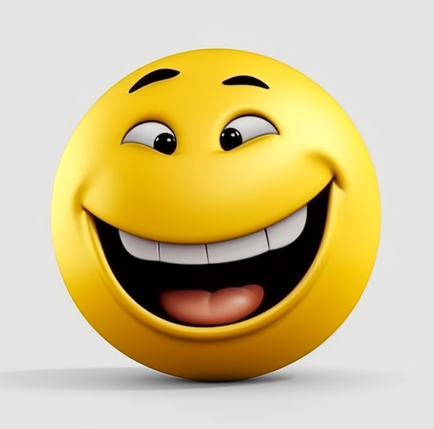 Laugh emoticon icon isolated on white background generative ai