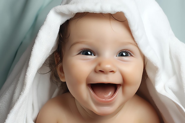 笑う赤ちゃんのAI生成の画像