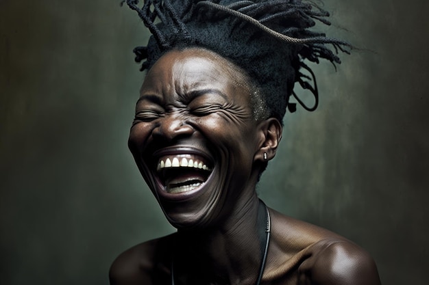 laughing black woman