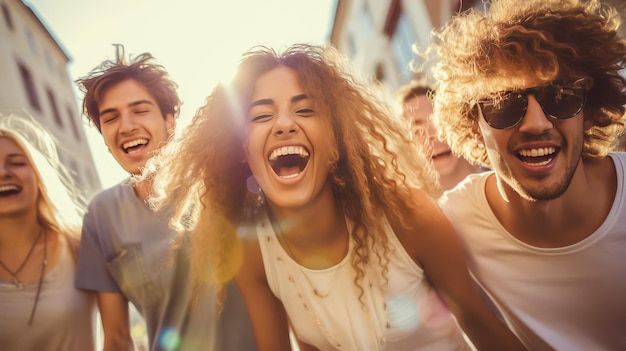 Photo laughing girl