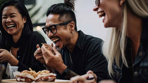 Laughing and Learning Coworkers Build Relationships Over Lunch