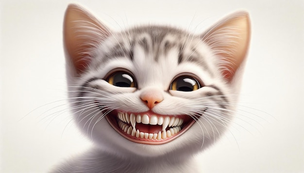 laughing little cat