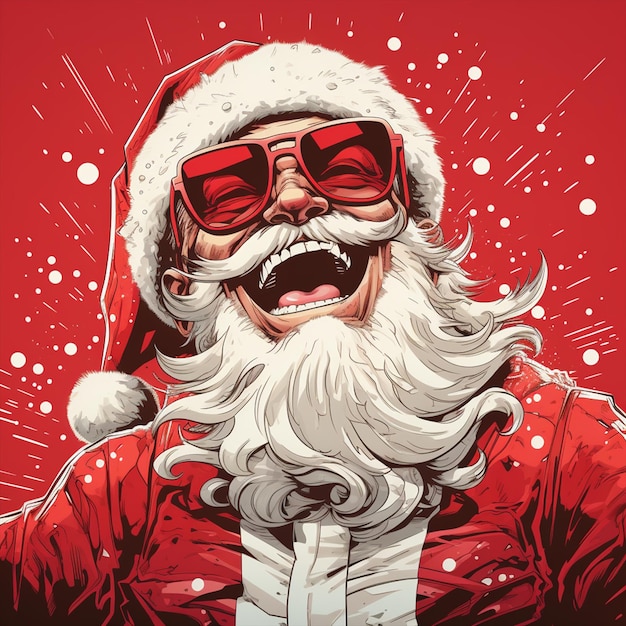 Photo laughing santa claus illustration